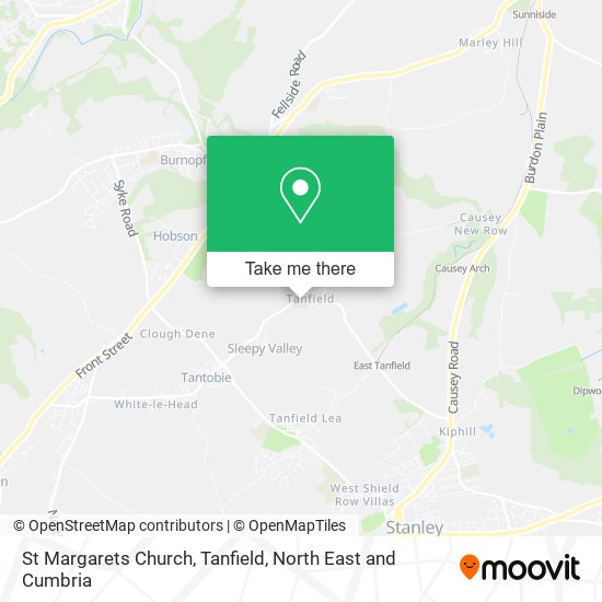 St Margarets Church, Tanfield map