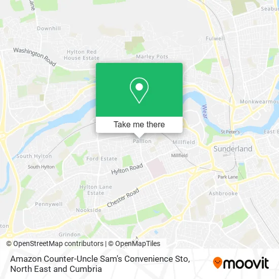 Amazon Counter-Uncle Sam's Convenience Sto map