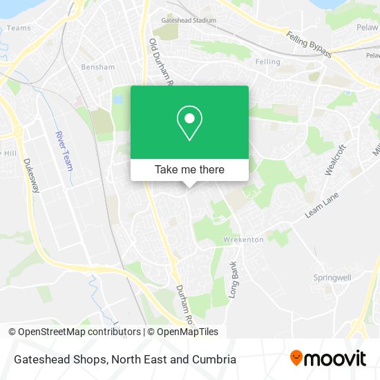 Gateshead Shops map