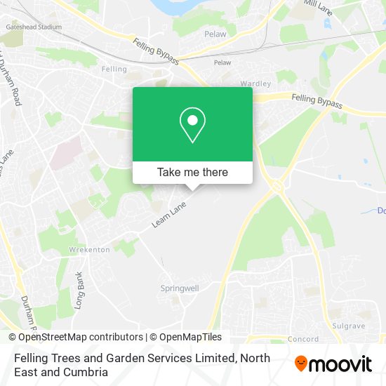 Felling Trees and Garden Services Limited map