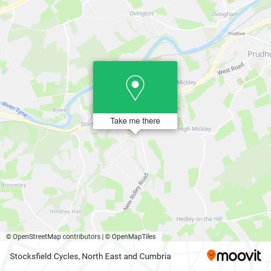 Stocksfield Cycles map