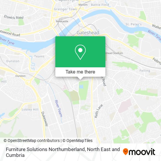 Furniture Solutions Northumberland map