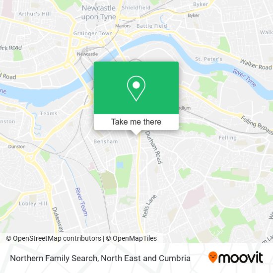 Northern Family Search map