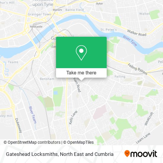 Gateshead Locksmiths map