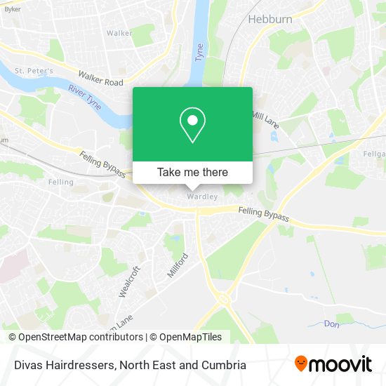 Divas Hairdressers map