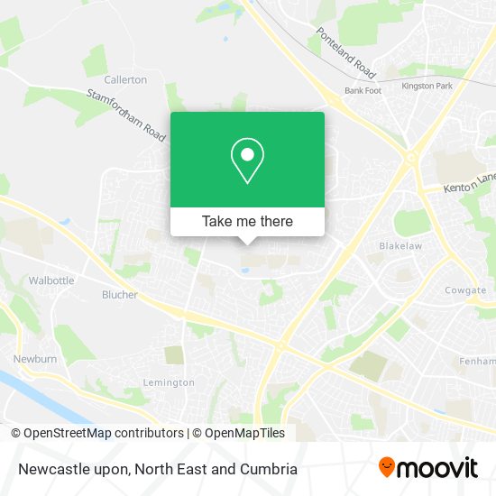 Newcastle upon map