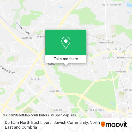 Durham North East Liberal Jewish Community map