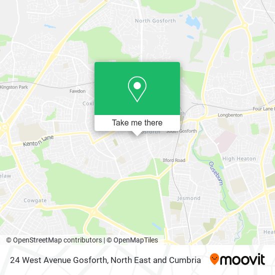 24 West Avenue Gosforth map