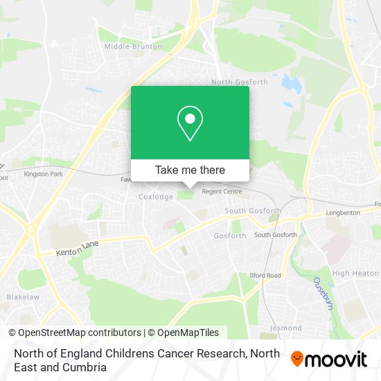 North of England Childrens Cancer Research map