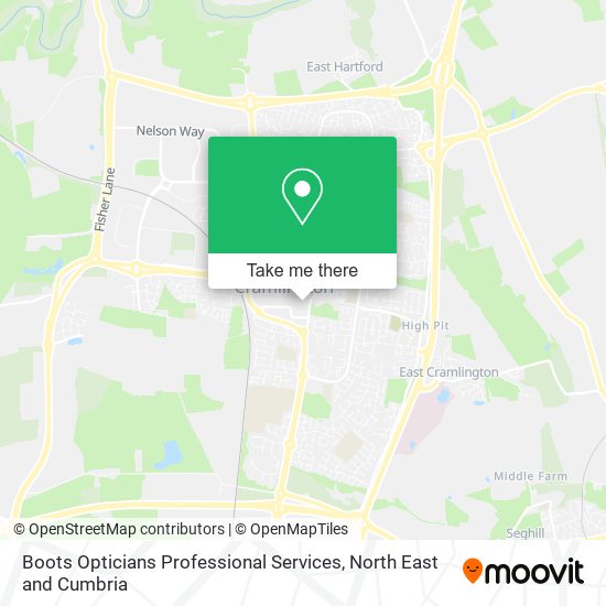 Boots Opticians Professional Services map
