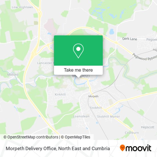 Morpeth Delivery Office map
