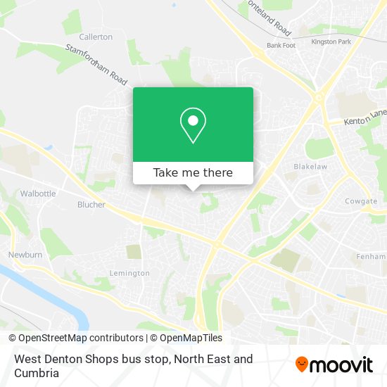 West Denton Shops bus stop map
