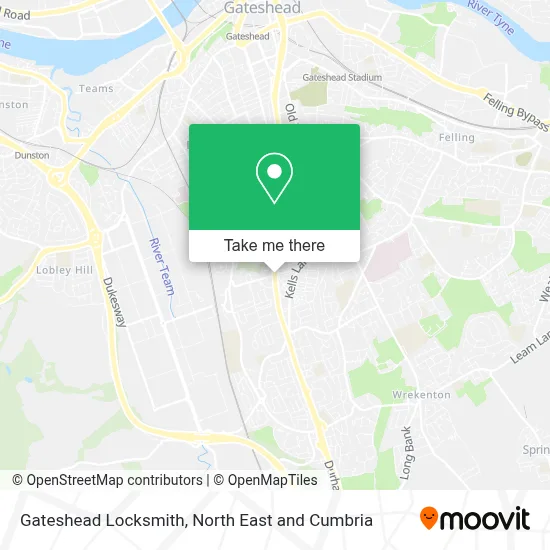 Gateshead Locksmith map