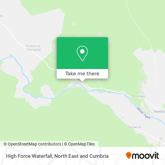 High Force Waterfall map