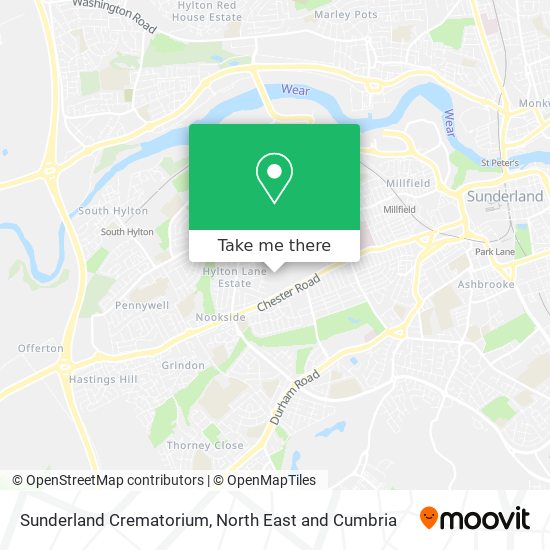 Sunderland Crematorium map