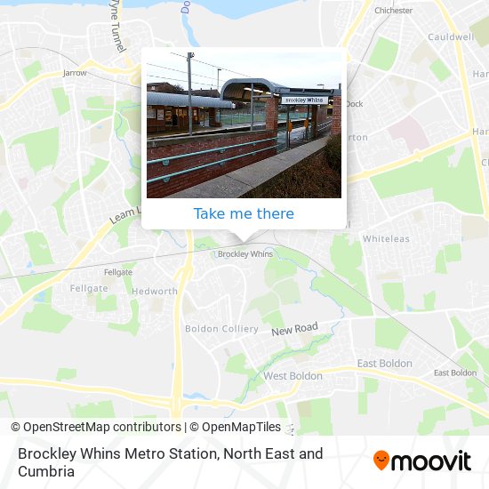 Brockley Whins Metro Station map