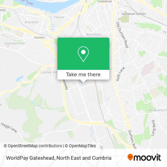 WorldPay Gateshead map
