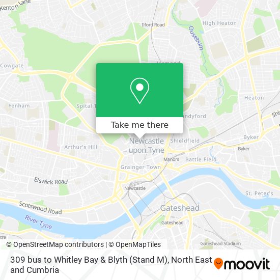 How to get to 309 bus to Whitley Bay Blyth Stand M in