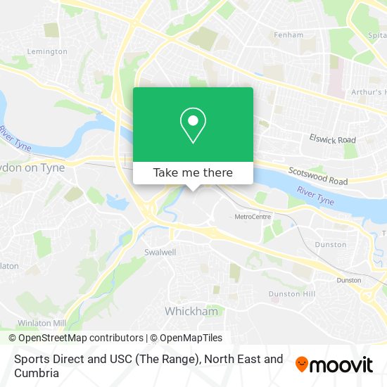 Sports Direct and USC (The Range) map