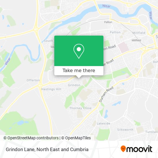 Grindon Lane map