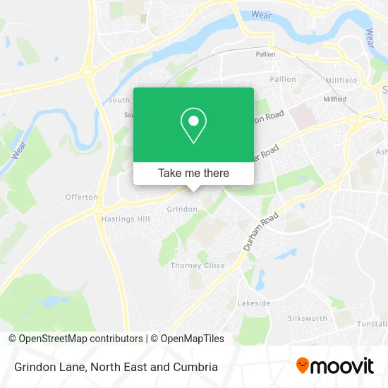 Grindon Lane map