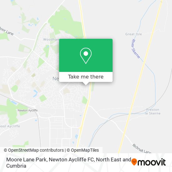 Moore Lane Park, Newton Aycliffe FC map
