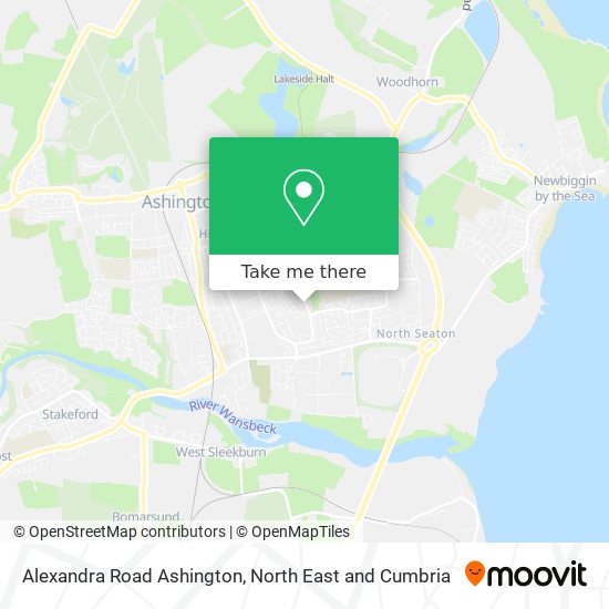 Alexandra Road Ashington map