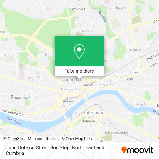 How to get to John Dobson Street Bus Stop in Newcastle Upon Tyne by bus