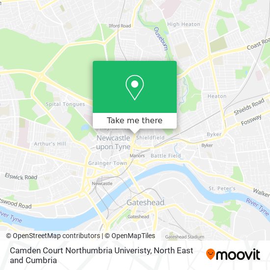 Camden Court Northumbria Univeristy map
