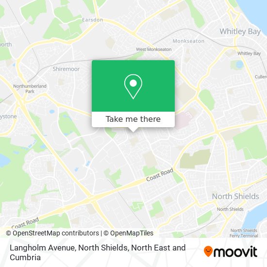 Langholm Avenue, North Shields map