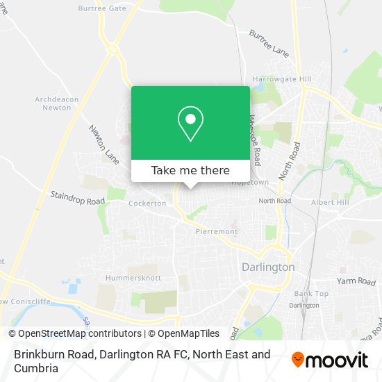 Brinkburn Road, Darlington RA FC map