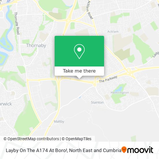 Layby On The A174 At Boro! map