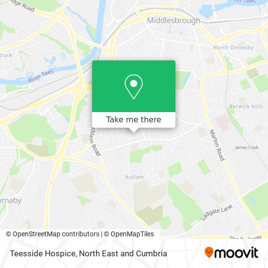 Teesside Hospice map