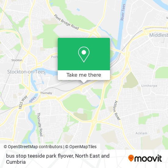 bus stop teeside park flyover map