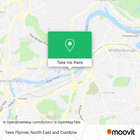 Tees Flyover map
