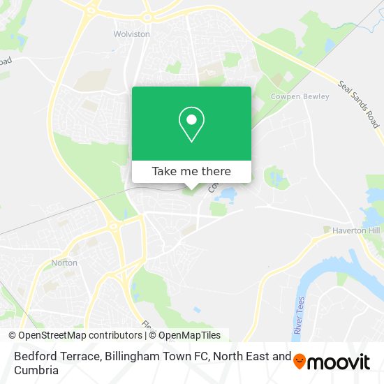 Bedford Terrace, Billingham Town FC map