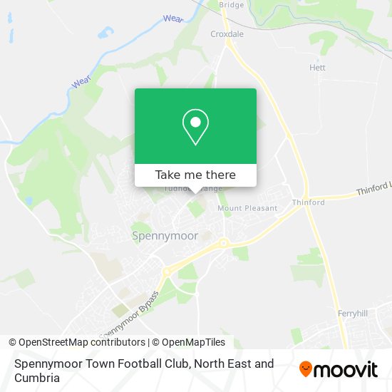 Spennymoor Town Football Club map