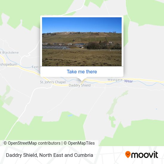 How to get to Daddry Shield in County Durham by bus?