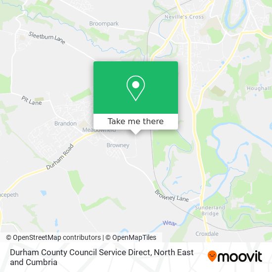 Durham County Council Service Direct map