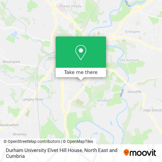 Durham University Elvet Hill House map
