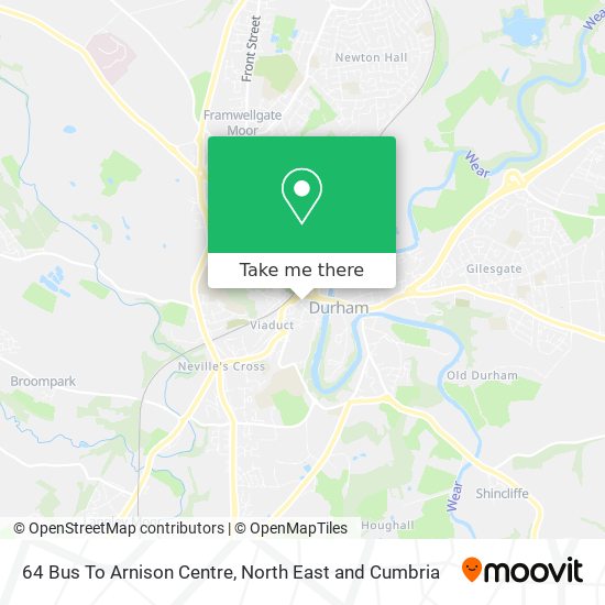 64 Bus To Arnison Centre map