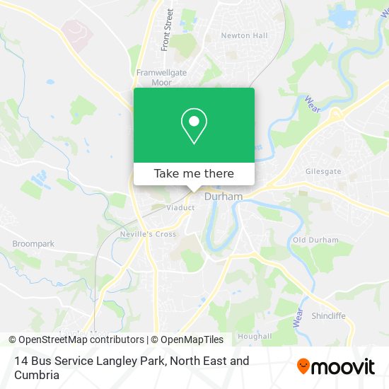 14 Bus Service Langley Park map