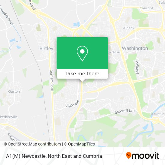 A1(M) Newcastle map