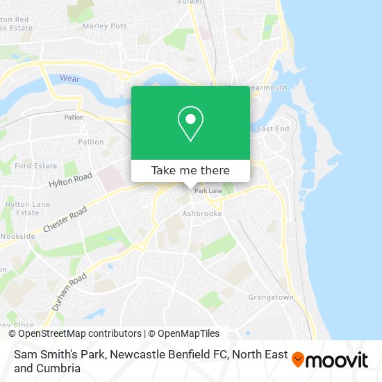 Sam Smith's Park, Newcastle Benfield FC map