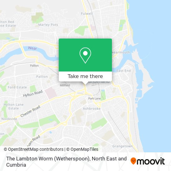 The Lambton Worm (Wetherspoon) map