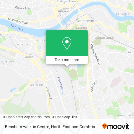 Bensham walk-in Centre map