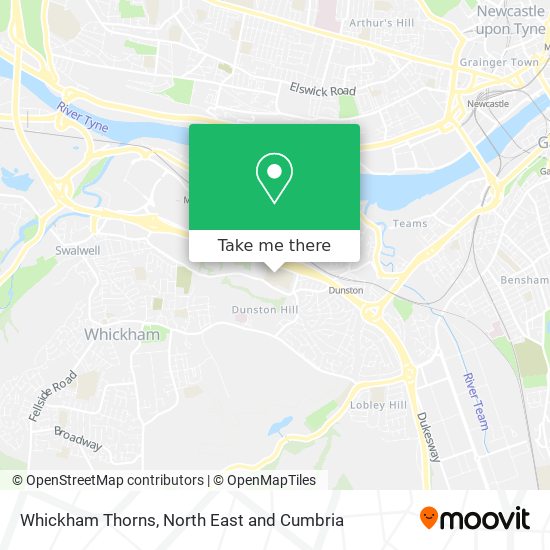 Whickham Thorns map