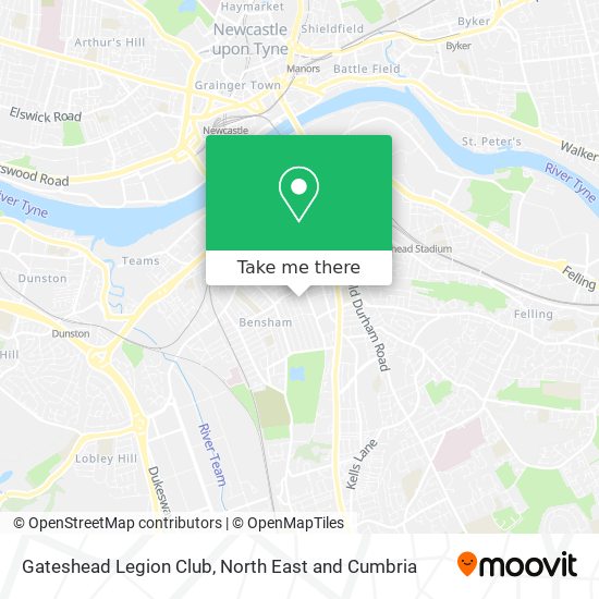 Gateshead Legion Club map
