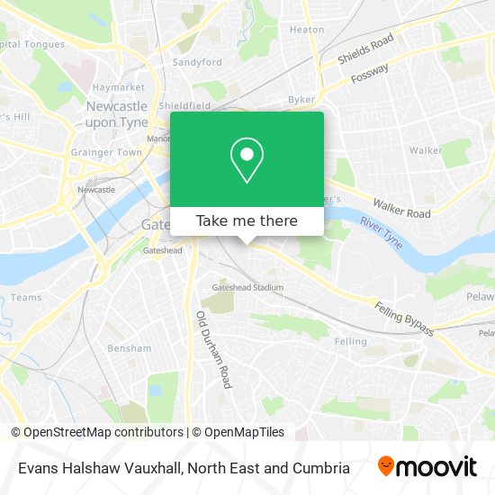 Evans Halshaw Vauxhall map