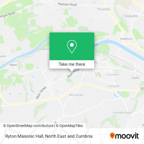 Ryton Masonic Hall map